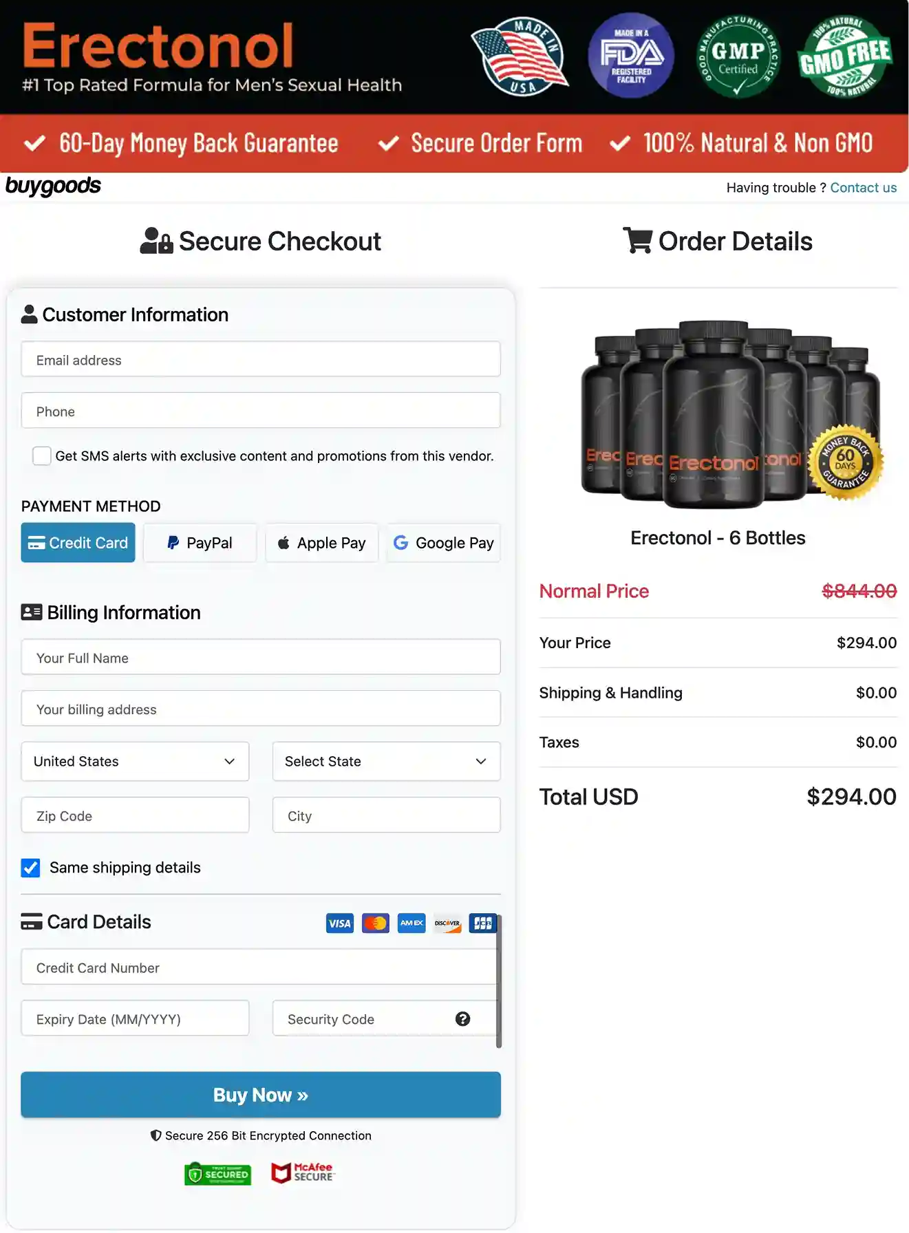 Erectonol Secure BuyGoods Payment